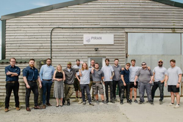 The whole Piran composite team outside their workshop.