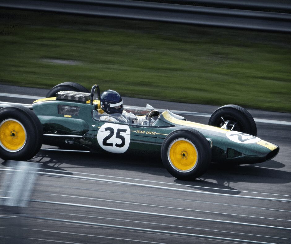 old f1 race car in green